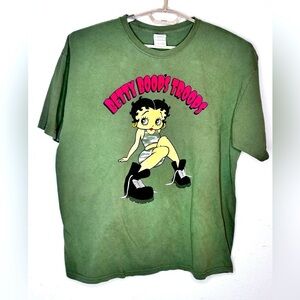 Betty Boop 1997 Vintage Girls Rule Camo Betty Boop T-Shirt. Rare Alzheimer’s
